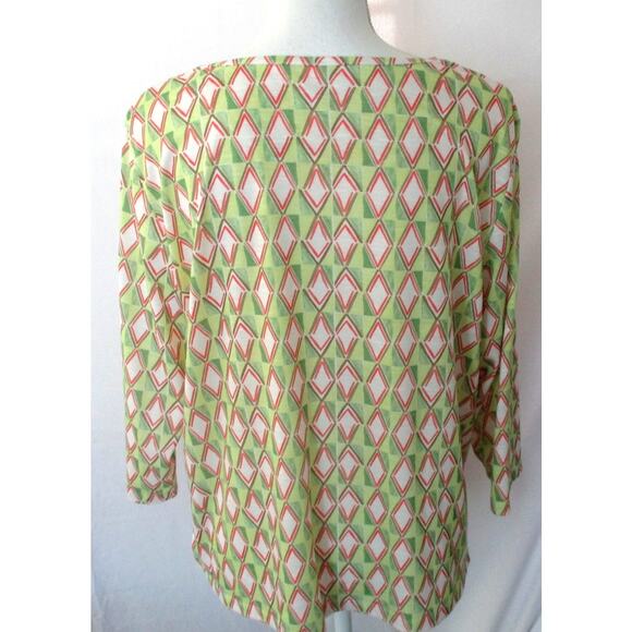 Alfred Dunner Women's Petite 3/4 Sleeve Green & Pink Beaded Shirt Size PL - Picture 5 of 10